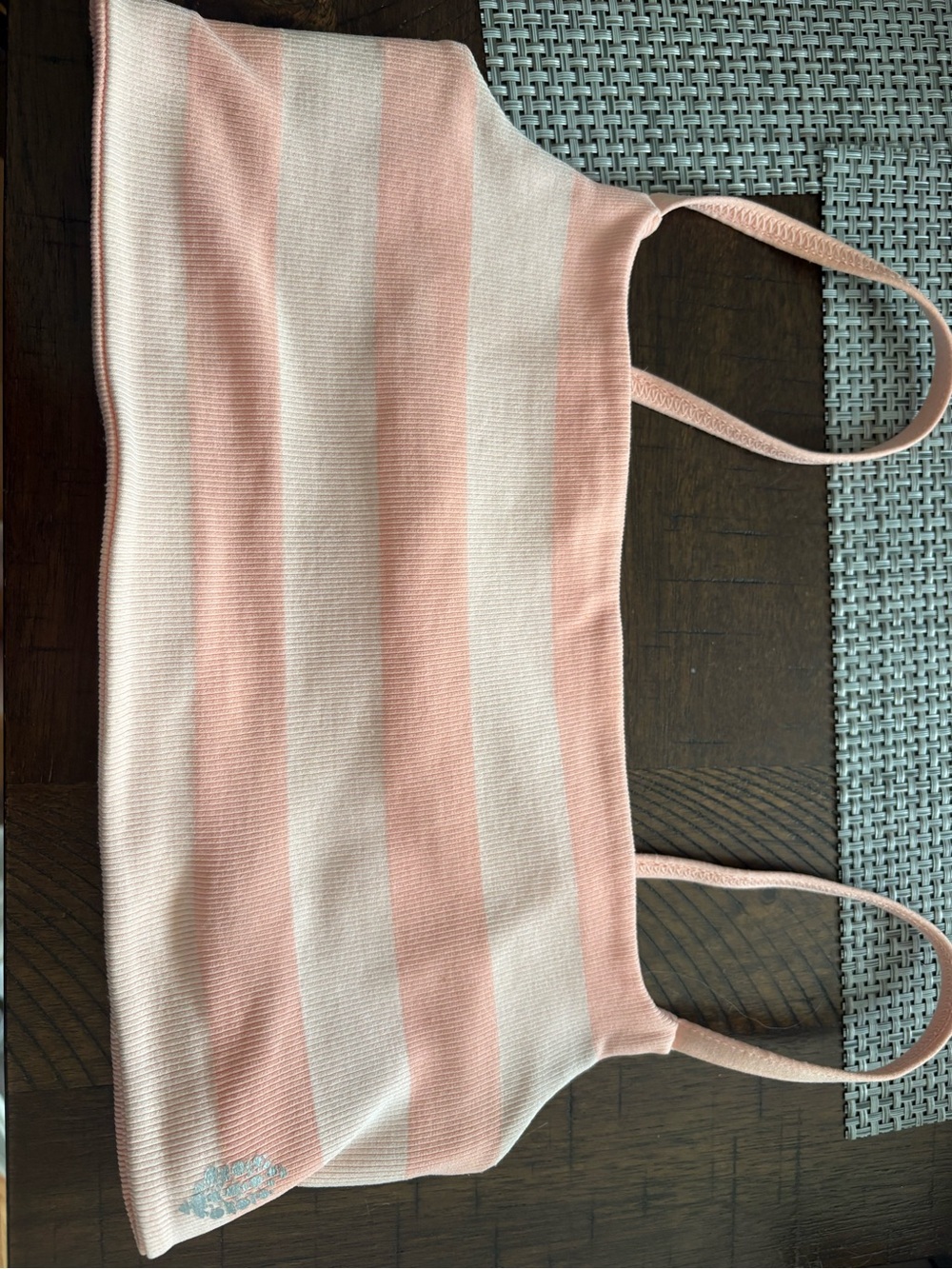 FP Movement by Free People Pink and Cream Striped Sports Bra REVERSIBLE SIZE M/L